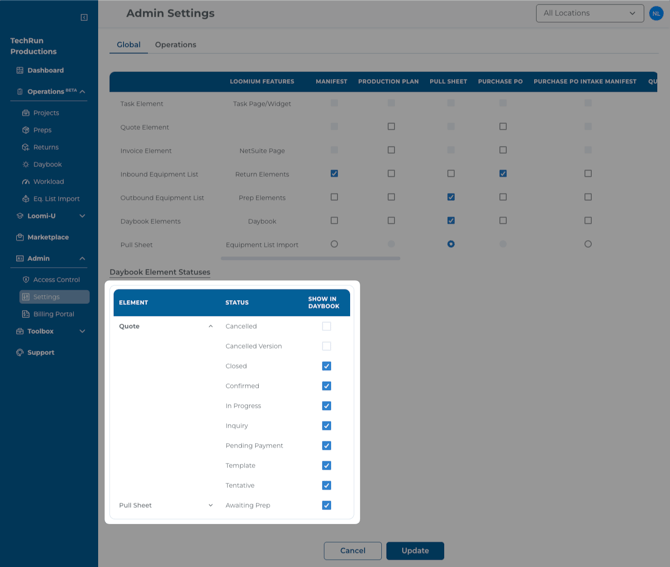 loomium-daybook-admin-global-settings-workflow-status