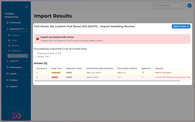 loomium-equipment-list-import-results